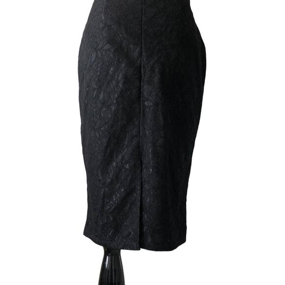 Almost Famous Black V-Cut Bodycon Midi Black Dress Size Medium - Picture 6 of 8